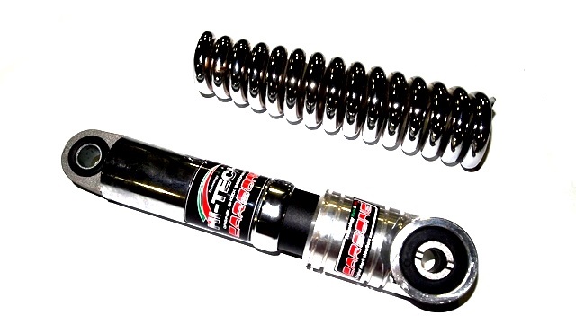 Front shock absorver CARBONE (cnc alluminium) with 25% stronger chromed spring