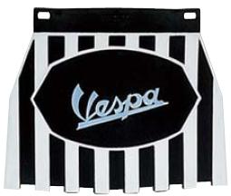 Mud flap with black and white stripes with VESPA logo