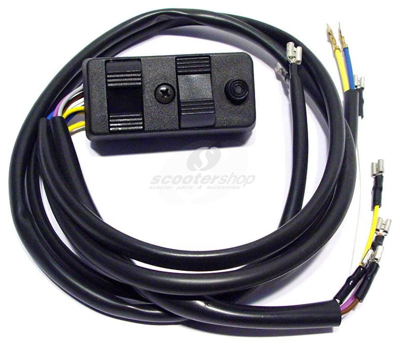 Light switch for Vespa PE until 1983  with 9 cables, without multiplug.
