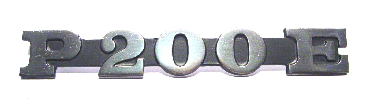 Emblem "P200E" for side panel metallic for Vespa P200E
