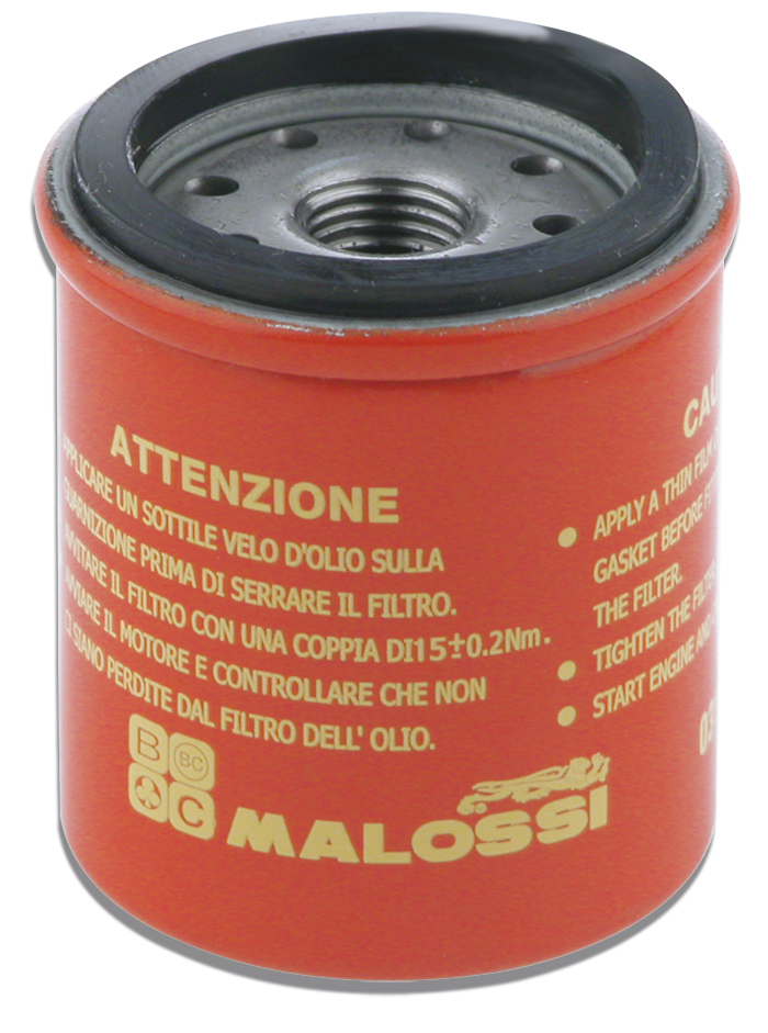 Oil filter Malossi Red Chilli for PIAGGIO Leader Motor 125-300ccm, APRILIA/BENELLI/DERBI/GILERA/ITALJET/MALAGUTI/PEUGEOT/PIAGGIO/VESPA
