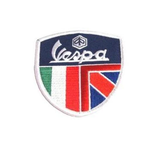 Ραφτό (κεντητό)Vespa Ιταλική - Αγγλική σημαία.Ιδανικό για δώρο !!!