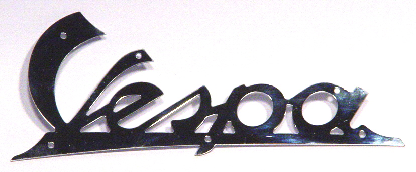 Emblem "Vespa" for legshield metallic calligraphic Vespa 1946-1957