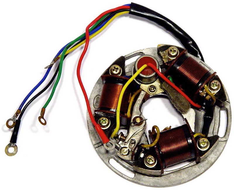 Stator assembly with contact points 6 volts for models 1958-1965