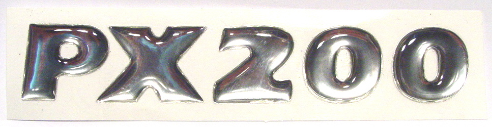 Emblem "PX 200" for left side panel Vespa PX F/D (2002-   )