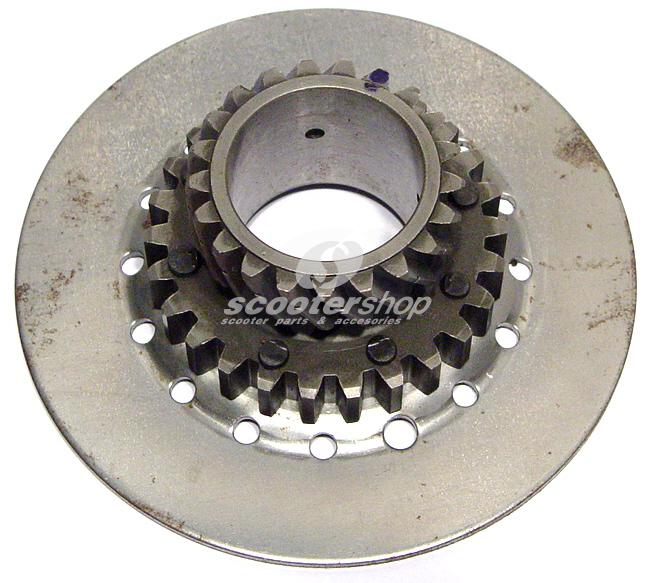 Clutch Gear Cog 22-26 teeth, for Vespa 125 GTR 2nd, TS  2nd, 150 Sprint Veloce 2nd,Super, P125X ,P150X  D: 96 mm for clutch D:108mm