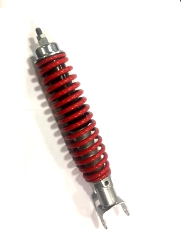 Shock Absorber reinforced rear  for Vespa 50-125,PV,ET3,125 TS,150 VBB2T,Super,160 GS 2,180 SS,Rally,PX 200,PE,1998-2011,T5, body silver, spring red, 3 settings