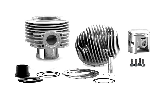 Racing cylinder Malossi Sport 177cc for Vespa PX125-150, aluminium, 7 ports, D 63,0mm, stroke 57mm, 2 piston rings, with cylinder head.