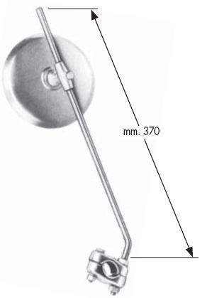 Καθρέφτης ρυθμιζόμενος δεξιός-αριστερός χρώμιο (βάση με σφιχτήρα) με διάμετρο 122mm