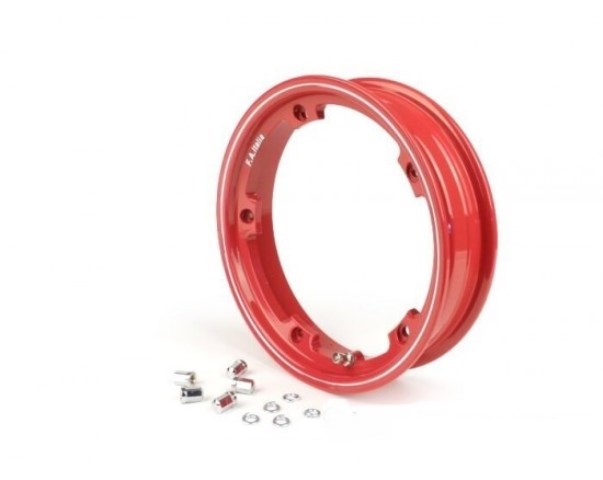 Tubeless rim red for Vespa PX - COSA - RALLY - TS - GTR - SPRINT - T5 (2.10 -10)