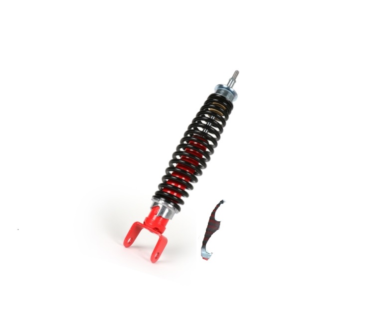 Rear shock absorver CARBONE complete adjustable  black-red for Vespa PK 50-125, S, XL-FL ETS.