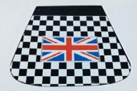 Mud flap chequered with England flag logo for Vespa-Lambretta