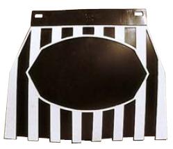 Mud flap with black and white stripes for Vespa-Lambretta, without any logo
