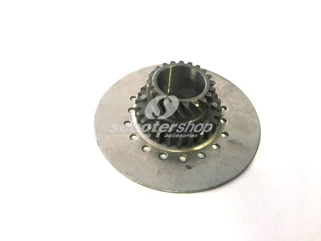 Clutch Gear Cog 21/26 teeth, for primary 65 teeth, for Vespa Cosa 1, P125-150E, PX125-150 E before 1994, clutch with 7 springs, Ø 108mm, clutch: Ø 115mm