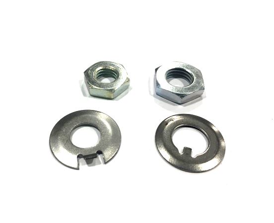 Kit clutch nut 10x1.5mm, primary gear cog nut 12x1.5mm and locking washers for Vespa 50-125, PV, ET3, PK50 -125, S, XL, XL2 (FL).
