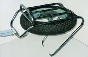 Luggage carrier rear chrome flat for Lambretta 3rd serie-DL-GP(with holder for spare wheel)