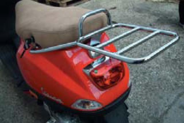 Luggage carrier rear Cuppini chrome for Vespa LX-S50-S125(suitable for top box)