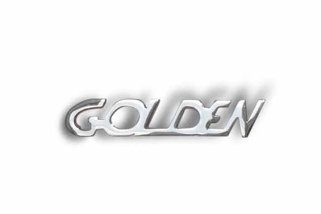 Legshield emblem for Lambretta 150S Golden. code C173