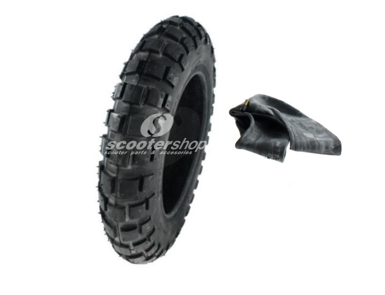 Tire 3.50-10 Duro HF2004 Cross TT with inner tube, for use with tube, Trial - Off Road off Vespa & Lambretta.