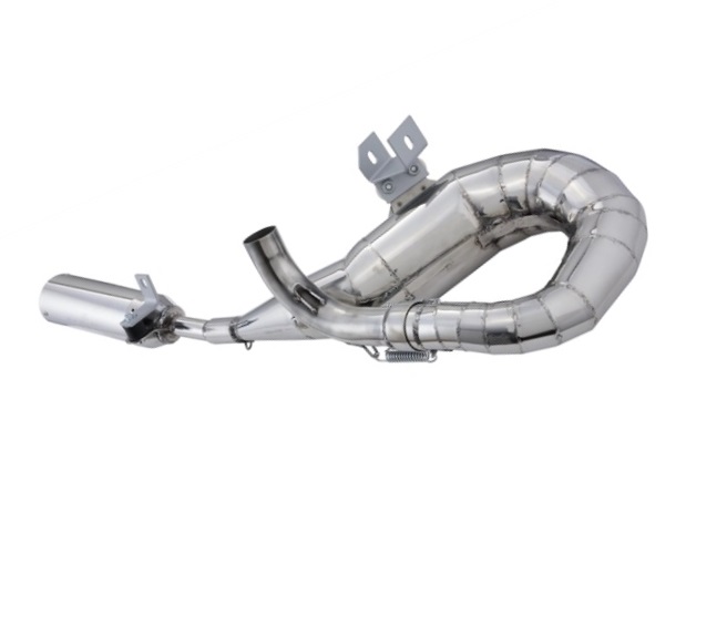 Racing exhaust JL for Vespa PE-PX 80-125-150, sprint, g.t.r, t.s. Staineless steel right hand