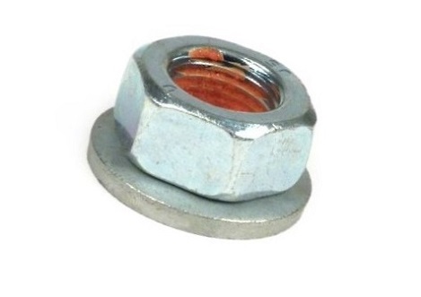 Front pulley nut for Piaggio 125-180cc 2-stroke, Piaggio 125-200cc Leader - used as vario nut, flywheel nut (also fits on stator side Vespa PE, PX, Cosa, T5 125cc, PK XL)