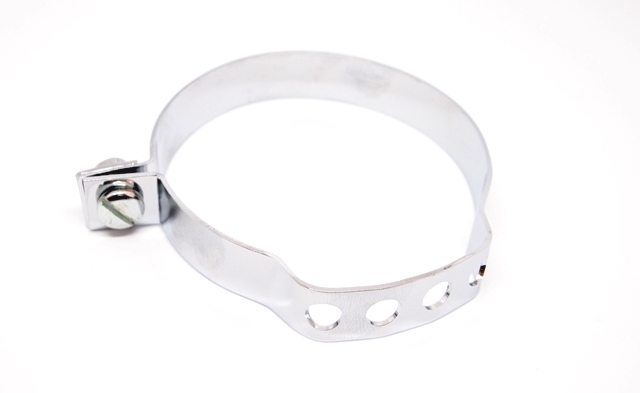 Chrome frame clamb for outer cable and grase nipple for Lambretta LI, TV (series 1-2-3), GP, DL, Serveta. code L142