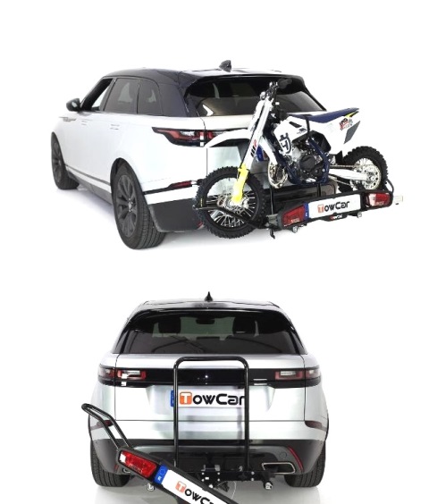 Motorbike or scooter ( up to 90 kg) carrier wich is fixed on the car's towing ball.