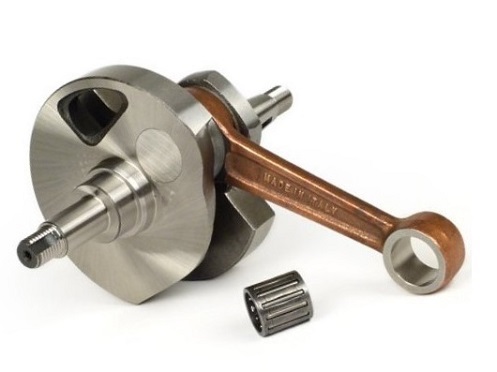 Crankshaft - mazzucchelliI for Vespa PX 125 - 150, GTR - TS 125, Sprint Veloce. Stroke 57.0mm, conrod 105.0mm, pin 15mm.