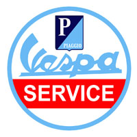 Ραφτό (κεντητό) Vespa Service γαλάζιο. Ιδανικό για δώρο !!!