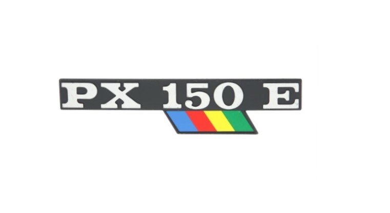 Σήμα καπό "PX150E" για Vespa PX 150 Arcobaleno μοντέλο (1984-1997)