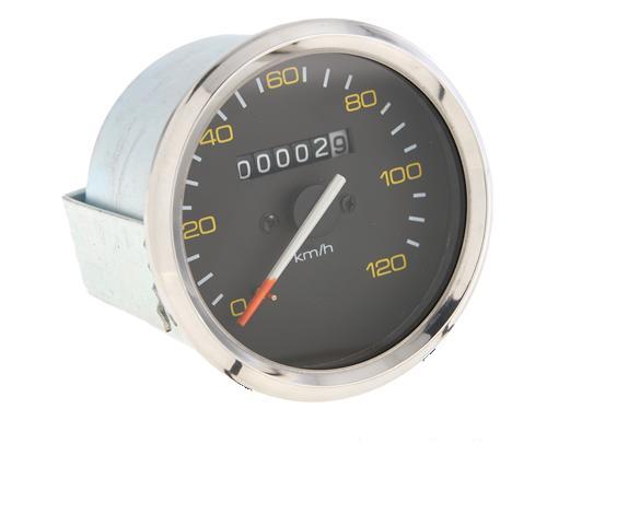 Speedometer for Vespa PE from 1978 until 1983 with chromed ring