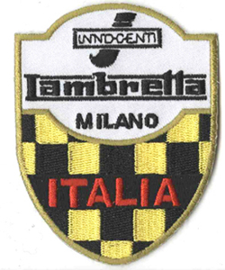 Ραφτό σήμα κεντητό Lambretta Italy καρώ.Ιδανικό για δώρο !!!