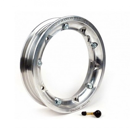 Wheel rim Pinasco  tubeless 2.10-10 ", 2 pieces with O-RING for Vespa PX, PE, PK, SPRINT, GL, TS, RALLY, GT, GTR, T5, alluminium, polished.