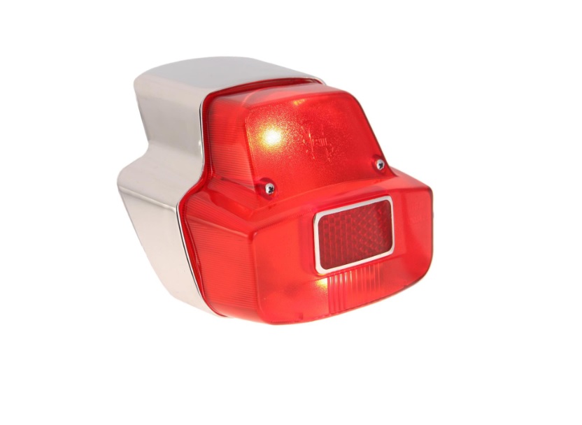 Rear light aluminium polished for Vespa Super-SPRINT - can fit to any model.