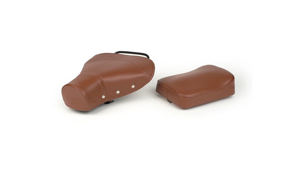 Front single seat and seat cushion leather set brown colour