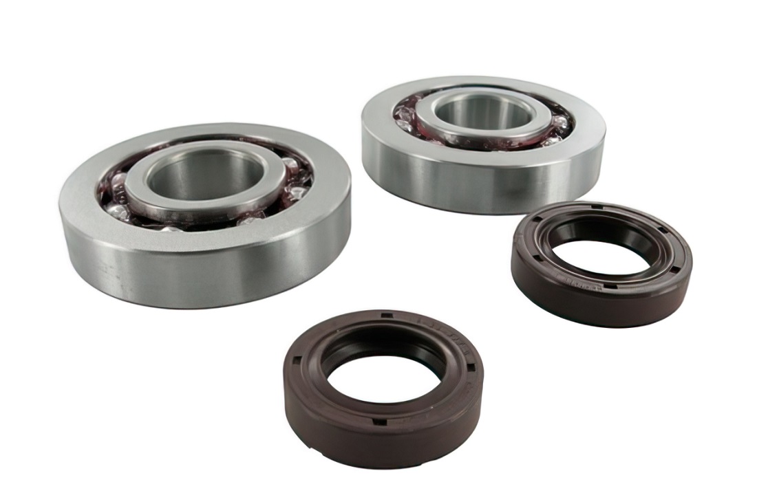 Bearing SKF (20x52x12 mm) for crankshaft for GILERA/PIAGGIO 50cc 2 pieces, including oil seals corteco viton (18x28x7, 19x30x7)