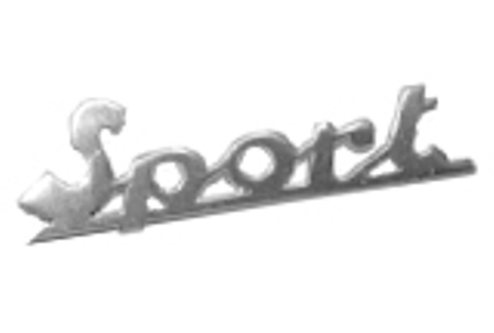 Badge "Sport" legshield for Vespa 100 (UK) - Sport (US)